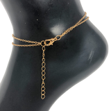 Gold Double Strand Simple Bead and Star Anklet
