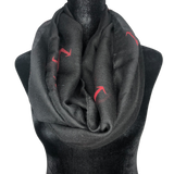 Black and Red Anchor Infinity Scarf