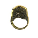 Gold and Multicolor Rhinestone Statement Ring - Size 9
