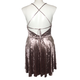 Trac Mauve Crushed Velvet Mini Dress - Size 2XL