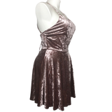 Trac Mauve Crushed Velvet Mini Dress - Size 3XL