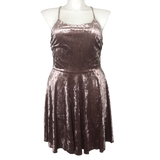 Trac Mauve Crushed Velvet Mini Dress - Size 2XL