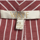 Wayf Red and White Pinstripe Ankle Pants  - Size Small