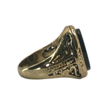 Gold Boho Ring with Black Stone Ring - Size 9