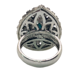 Silver Oversize Teardrop Rhinestone Statement Ring - Size 6.5
