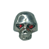 Silver and Red Skull Ring - Size 8