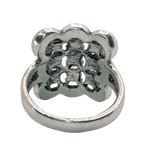 Silver Multicolor Rhinestone Statement Ring - Size 7
