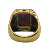 Gold and Red Boho Ring with Stone - Size 8