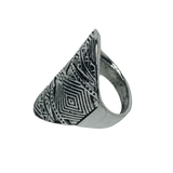 Long Boho Silver Ring - Size 9.5