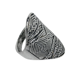 Long Boho Silver Ring - Size 9.5