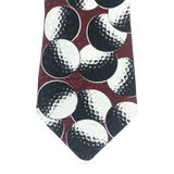 Burgundy, Black, and White Golf Ball Tie