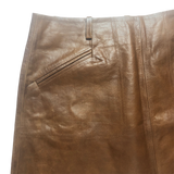 Joie Cognac Felicia Leather Mini Skirt - Size Medium