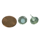 Infinity Round Faux Moonstone Earrings