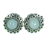 Infinity Round Faux Moonstone Earrings