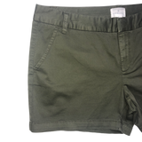 Caslon Olive Sarma Cotton Twill Shorts - Size 16