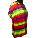 Vintage Liz Claiborne Colorful Striped Top - Size 8 Petite