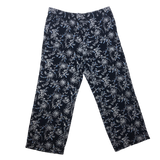 Caslon Blue Linen Blend Wide Leg Crop Pants - Size Medium