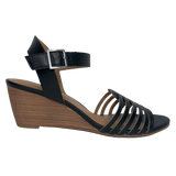 Susina Black Terra Wedge Sandal - Size 9.5 - Women