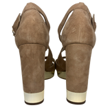 MICHAEL Michael Kors Dark Khaki Valerie Platform Block Heels - Size 7.5 - Women