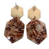 Brown  Geometric Drop Earrings