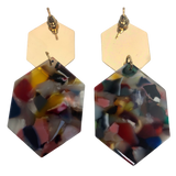 Multicolor Geometric Drop Earrings