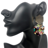 Multicolor Geometric Drop Earrings
