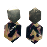 Dark Multicolor Geometric Drop Earrings