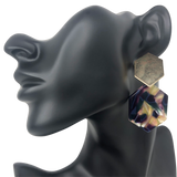 Dark Multicolor Geometric Drop Earrings