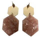 Soft Pink Geometric Drop Earrings