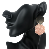 Soft Pink Geometric Drop Earrings