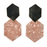 Soft Pink Geometric Drop Earrings