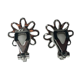 Silver Daisy Clip-On Stud Earrings