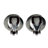 Silver Open Circle Clip-On Stud Earrings