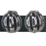 Silver Rounded Clip-On Stud Earrings
