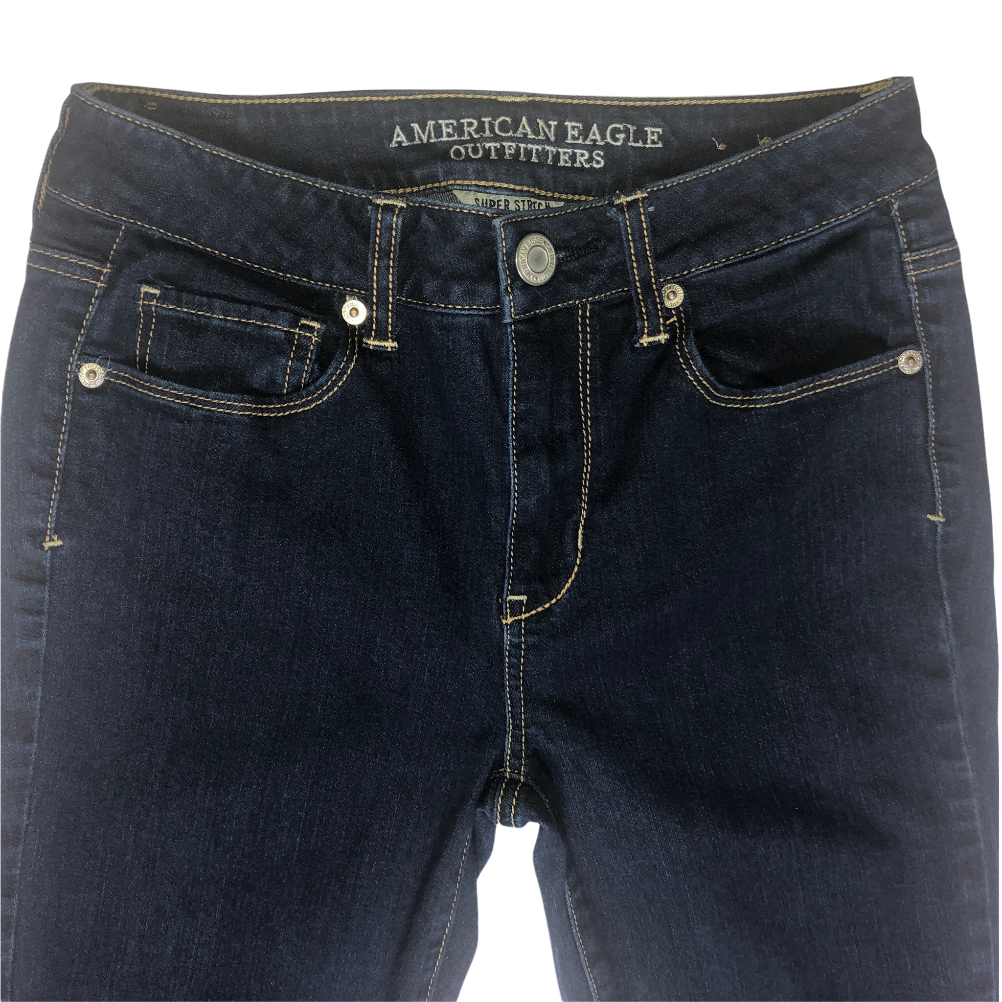 American Eagle Outfitters Dark Wash Super Stretch Jeans - Size 4 – Cache