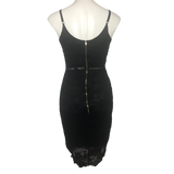 MiaoMiao Black Lace Overlay Pencil Dress - Size Large
