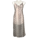 re:named Pink Snake Print Mido Dress - Size Medium