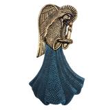 Gold and Blue Angel with Candle Brooch