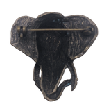 Antique Bronze Elephant Head Brooch