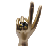 Silver and Gold Belt Buckle Ring - Size 5.5