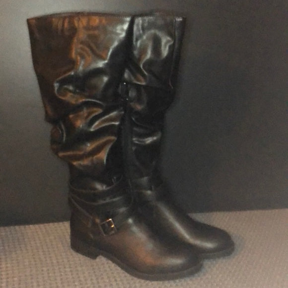 Women - Size 6 - Black Below the Knee Boots w/Buckle